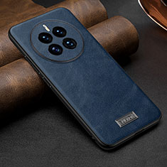 Soft Luxury Leather Snap On Case Cover LD3 for Huawei Mate 50 Blue