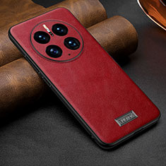 Soft Luxury Leather Snap On Case Cover LD3 for Huawei Mate 50 Pro Red