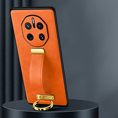 Soft Luxury Leather Snap On Case Cover LD3 for Huawei Mate 50 RS Orange