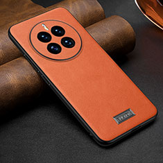 Soft Luxury Leather Snap On Case Cover LD3 for Huawei Mate 50E Orange