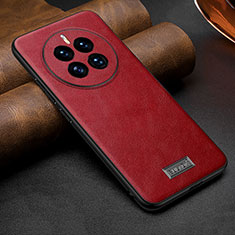 Soft Luxury Leather Snap On Case Cover LD3 for Huawei Mate 50E Red