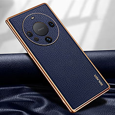 Soft Luxury Leather Snap On Case Cover LD3 for Huawei Mate 60 Pro Blue