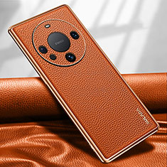 Soft Luxury Leather Snap On Case Cover LD3 for Huawei Mate 60 Pro Orange