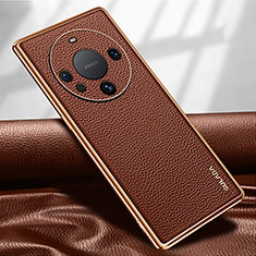 Soft Luxury Leather Snap On Case Cover LD3 for Huawei Mate 60 Pro+ Plus Brown