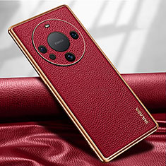 Soft Luxury Leather Snap On Case Cover LD3 for Huawei Mate 60 Pro Red