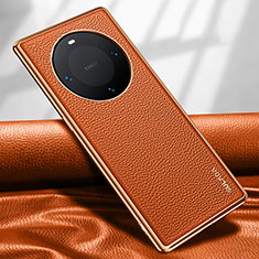 Soft Luxury Leather Snap On Case Cover LD4 for Huawei Mate 60 Pro+ Plus Orange