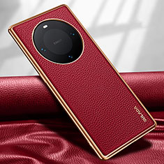 Soft Luxury Leather Snap On Case Cover LD4 for Huawei Mate 60 Pro+ Plus Red