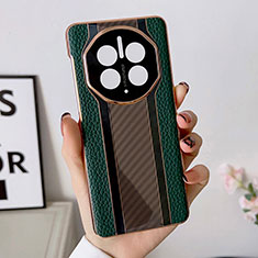 Soft Luxury Leather Snap On Case Cover LF1 for Huawei Mate 50 Pro Green