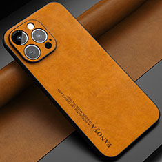 Soft Luxury Leather Snap On Case Cover LS1 for Apple iPhone 15 Pro Brown