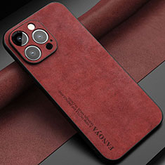 Soft Luxury Leather Snap On Case Cover LS1 for Apple iPhone 16 Pro Max Red