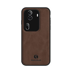 Soft Luxury Leather Snap On Case Cover LS1 for Oppo Reno11 Pro 5G Brown