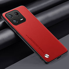 Soft Luxury Leather Snap On Case Cover LS1 for Xiaomi Mi 13 5G Red