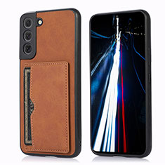 Soft Luxury Leather Snap On Case Cover M03T for Samsung Galaxy S21 FE 5G Brown