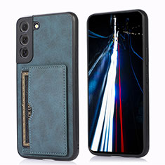 Soft Luxury Leather Snap On Case Cover M03T for Samsung Galaxy S22 Plus 5G Blue
