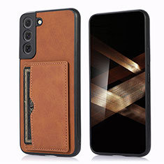 Soft Luxury Leather Snap On Case Cover M03T for Samsung Galaxy S24 Plus 5G Brown