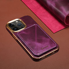 Soft Luxury Leather Snap On Case Cover MT1 for Apple iPhone 14 Pro Purple