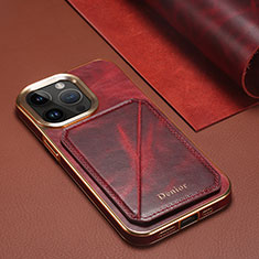 Soft Luxury Leather Snap On Case Cover MT1 for Apple iPhone 14 Pro Red