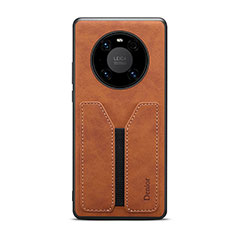 Soft Luxury Leather Snap On Case Cover MT1 for Huawei Mate 50 Brown