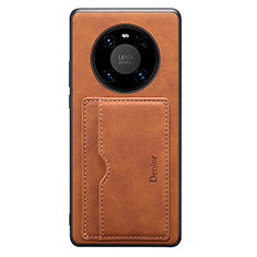 Soft Luxury Leather Snap On Case Cover MT2 for Huawei Mate 50 Brown