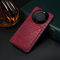 Soft Luxury Leather Snap On Case Cover MT2 for Huawei Mate 60 Pro Red