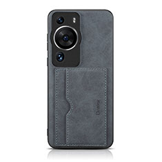 Soft Luxury Leather Snap On Case Cover MT2 for Huawei P60 Gray