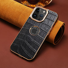 Soft Luxury Leather Snap On Case Cover MT3 for Apple iPhone 15 Pro Black