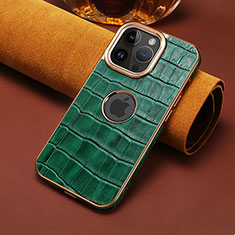 Soft Luxury Leather Snap On Case Cover MT3 for Apple iPhone 16 Pro Green