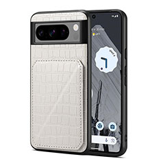 Soft Luxury Leather Snap On Case Cover MT3 for Google Pixel 8 Pro 5G White