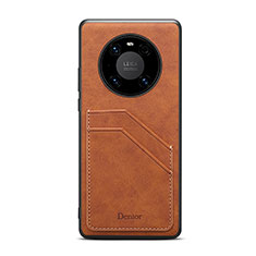 Soft Luxury Leather Snap On Case Cover MT3 for Huawei Mate 50 Brown