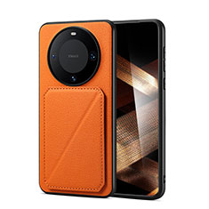 Soft Luxury Leather Snap On Case Cover MT3 for Huawei Mate 60 Pro Orange