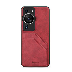 Soft Luxury Leather Snap On Case Cover MT3 for Huawei P60 Pro Red