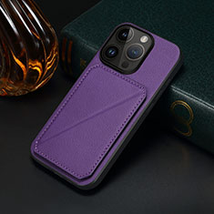 Soft Luxury Leather Snap On Case Cover MT4 for Apple iPhone 16 Pro Purple