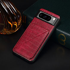 Soft Luxury Leather Snap On Case Cover MT4 for Google Pixel 8 Pro 5G Red