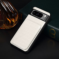 Soft Luxury Leather Snap On Case Cover MT4 for Google Pixel 8 Pro 5G White
