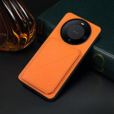 Soft Luxury Leather Snap On Case Cover MT4 for Huawei Mate 60 Pro+ Plus Orange