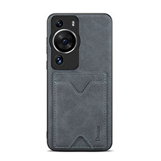 Soft Luxury Leather Snap On Case Cover MT4 for Huawei P60 Gray