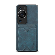 Soft Luxury Leather Snap On Case Cover MT4 for Huawei P60 Pro Blue