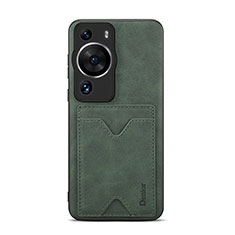 Soft Luxury Leather Snap On Case Cover MT4 for Huawei P60 Pro Green