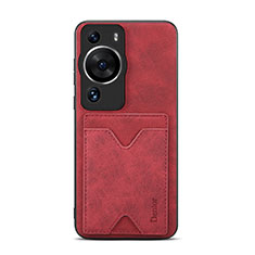 Soft Luxury Leather Snap On Case Cover MT4 for Huawei P60 Pro Red