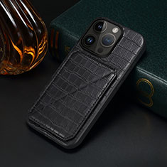 Soft Luxury Leather Snap On Case Cover MT5 for Apple iPhone 14 Pro Black