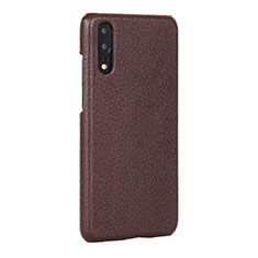 Soft Luxury Leather Snap On Case Cover P01 for Huawei P20 Brown