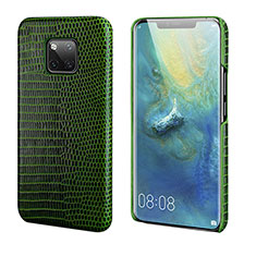 Soft Luxury Leather Snap On Case Cover P02 for Huawei Mate 20 Pro Green