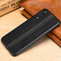 Soft Luxury Leather Snap On Case Cover P02 for Huawei P20 Pro Black