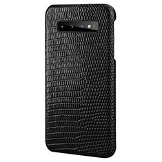 Soft Luxury Leather Snap On Case Cover P02 for Samsung Galaxy S10 5G Black