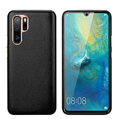 Soft Luxury Leather Snap On Case Cover P03 for Huawei P30 Pro Black