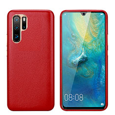 Soft Luxury Leather Snap On Case Cover P03 for Huawei P30 Pro New Edition Red