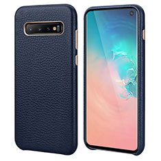 Soft Luxury Leather Snap On Case Cover P03 for Samsung Galaxy S10 5G Blue