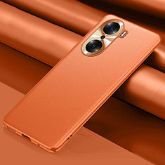 Soft Luxury Leather Snap On Case Cover QK1 for Huawei Honor 60 Pro 5G Orange