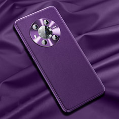 Soft Luxury Leather Snap On Case Cover QK1 for Huawei Honor Magic3 5G Purple