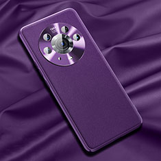 Soft Luxury Leather Snap On Case Cover QK1 for Huawei Honor Magic3 Pro 5G Purple